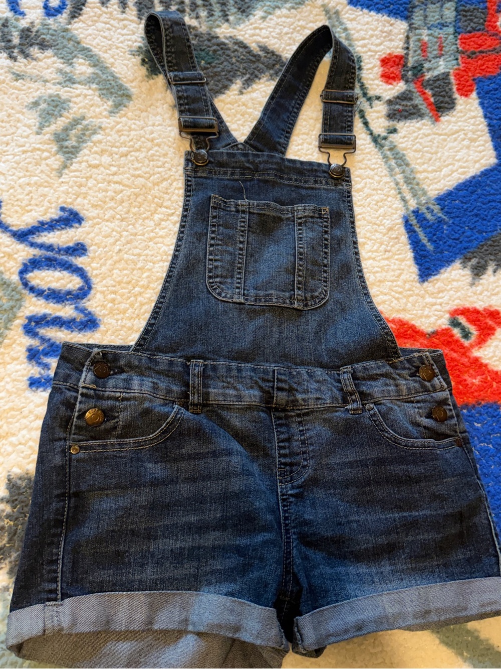 Blue Spice Black Washed Denim Shortalls